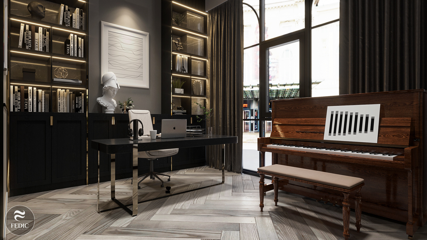 Thiết kế nội thất showroom piano Impressivo_Fedic Decor-2